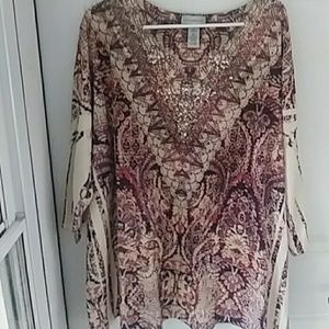 Catherine's Women's Top 3/4 Sleeve Fall Colors